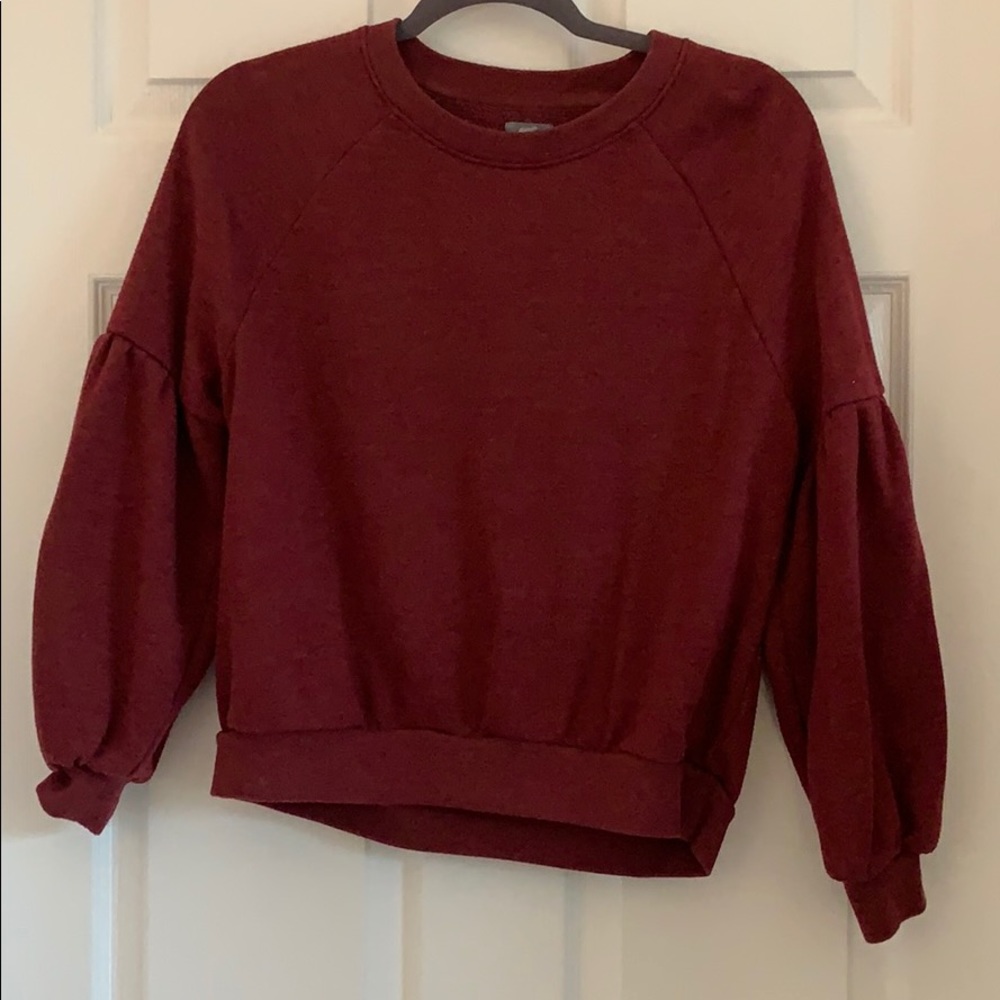 Red Aerie Cropped Sweatshirt